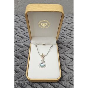 MICHOU Sterling Silver 925 Starfish Accented   With Colored Gemstones 18" Chain